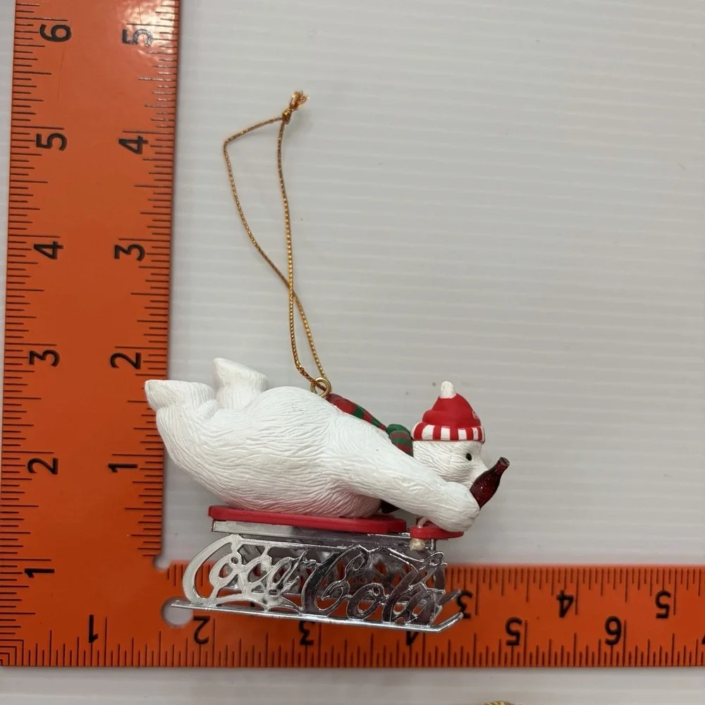 Coca-Cola Sledding Polar Bear Christmas Tree Ornament Coke Holiday